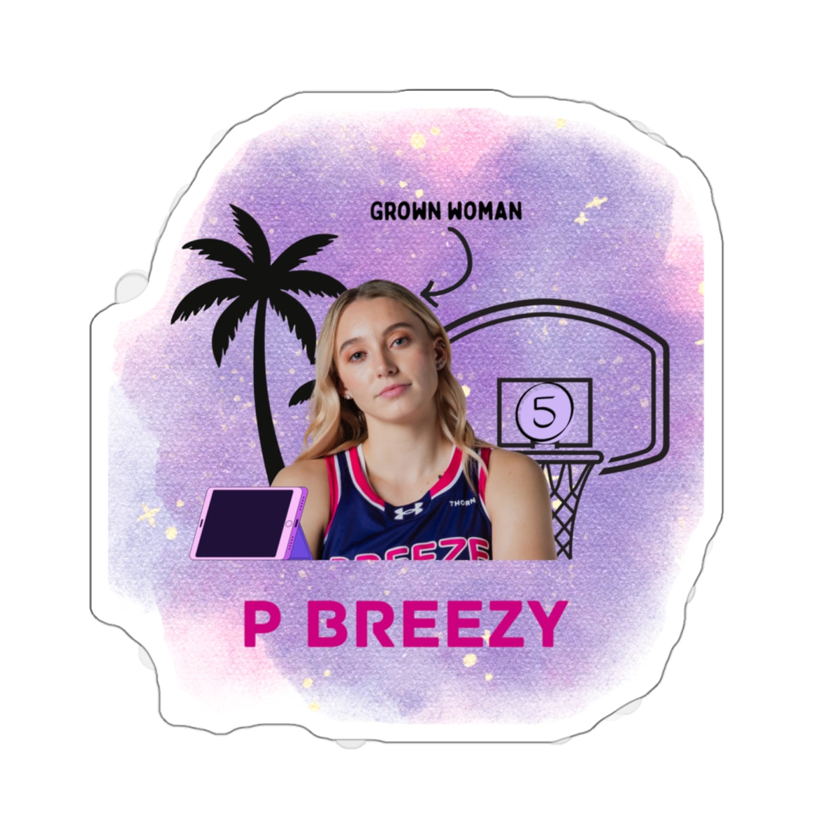 Paige Bueckers -"P Breezy" Die-Cut Sticker